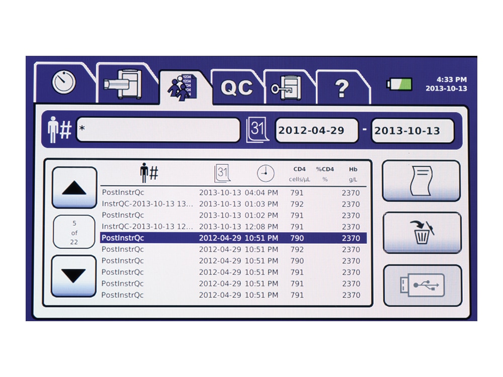 BD FACSPresto™ screen interface.